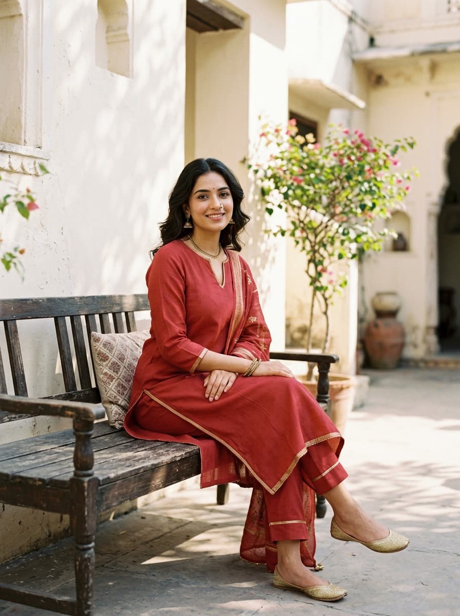 Handloom cotton kurta set